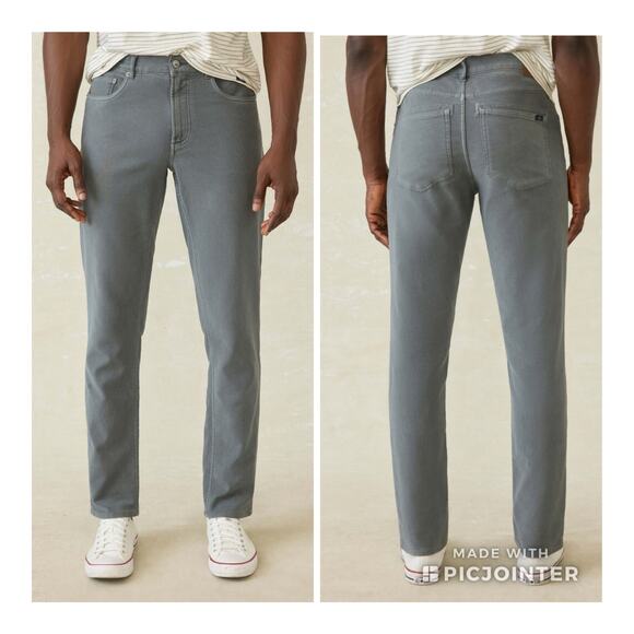 Faherty Stretch Terry 5-Pocket Pant - Slate Gray MBC0020 Size 30x31 - Picture 1 of 16